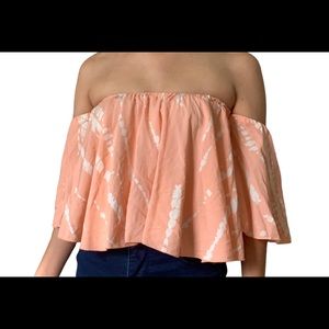 NWT Body Glove Off The Shoulder Peach Orange Crop Top Women’s Size Small